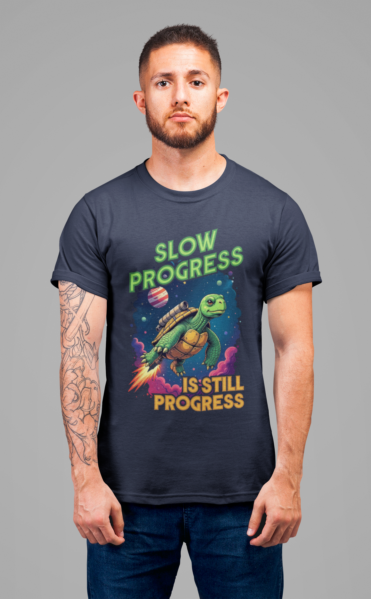 Slow Progress Is Still Progress Motivational Turtle T-Shirt