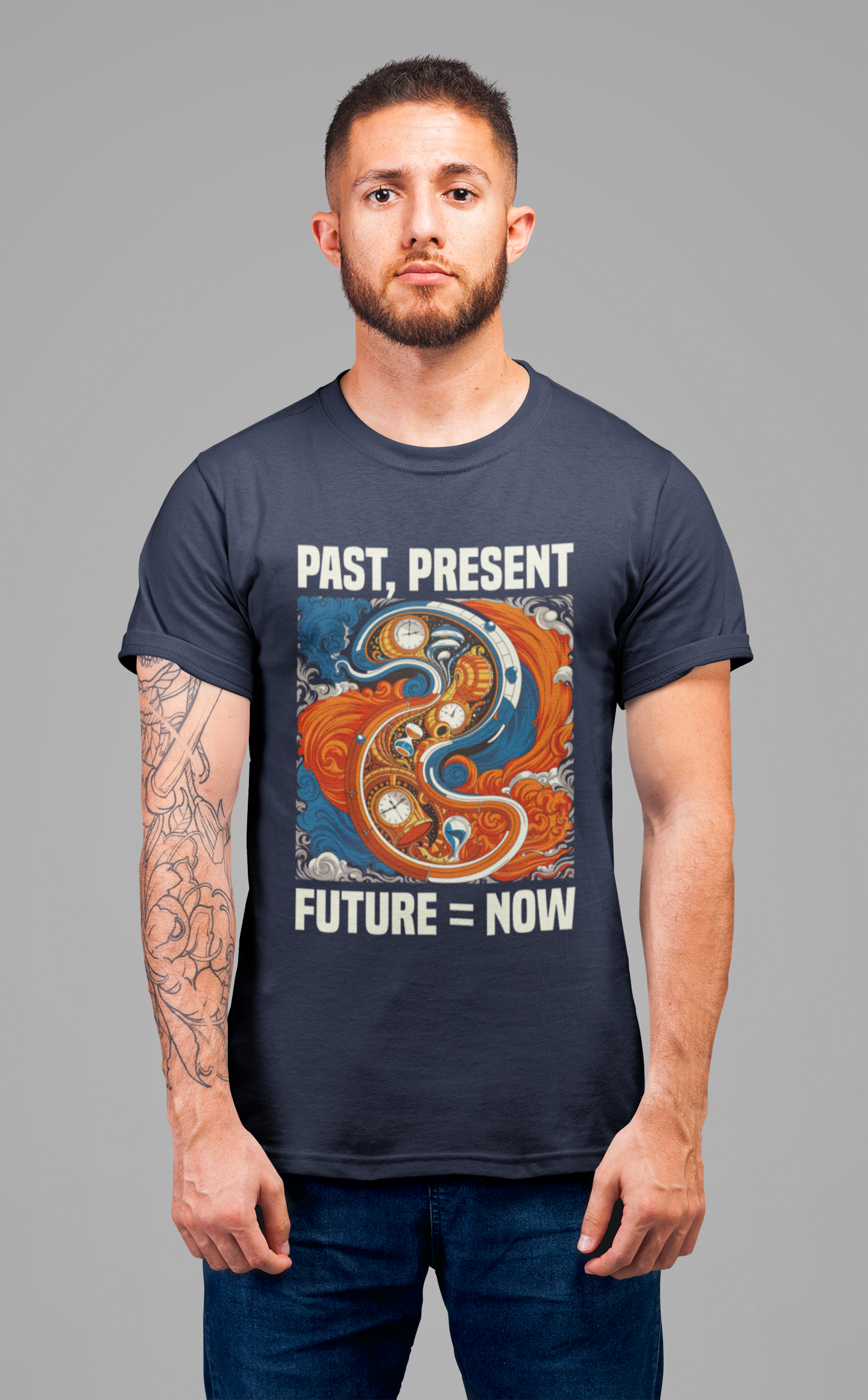 Past Present Future Equals Now Tee, Mindful Living Shirt, Time Awareness Graphic Tee, Wellness Thought Top, Zen Life Gift
