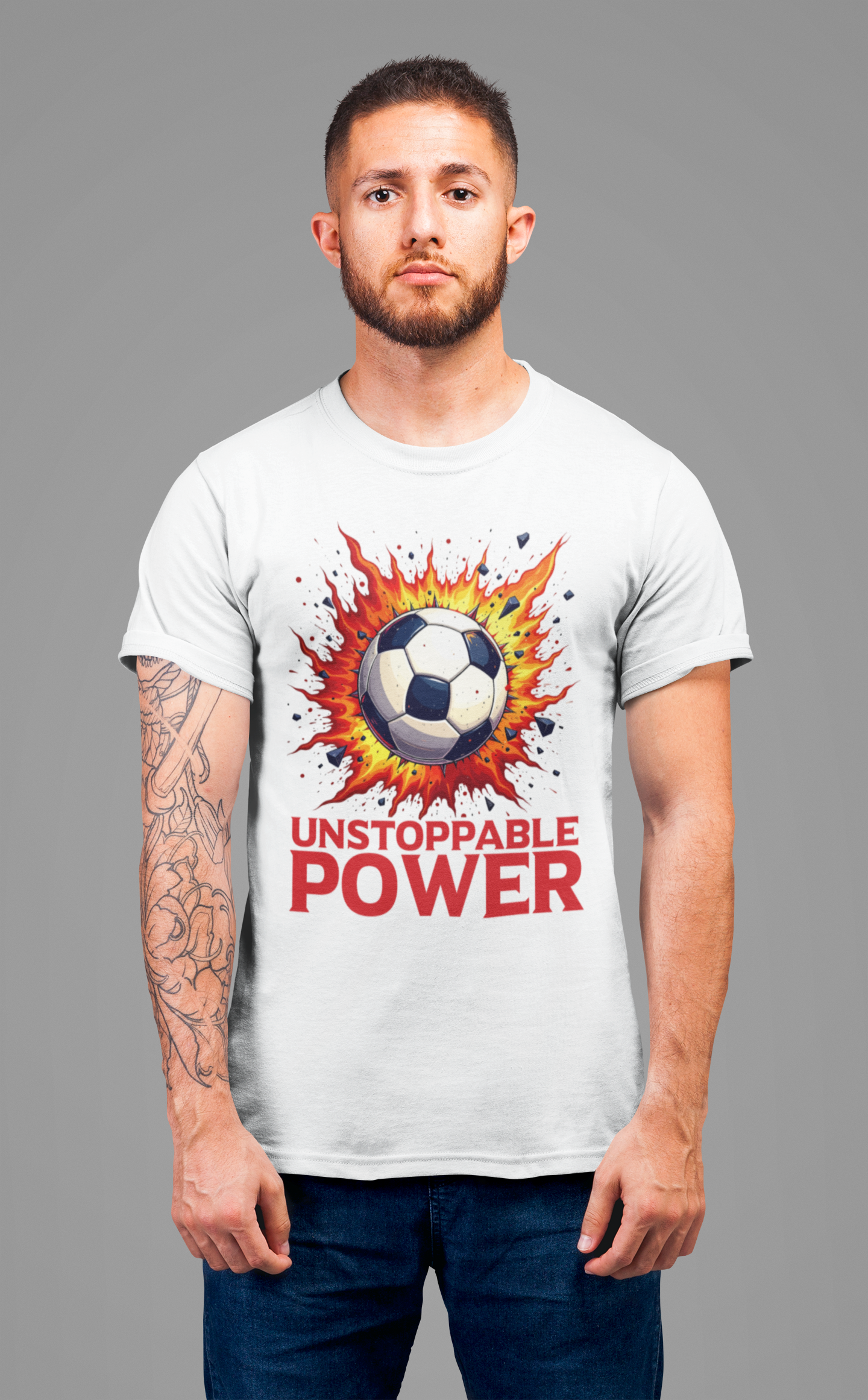 Goal Explosion Soccer Power Shot Flame Ball Scoring Moment T-Shirt