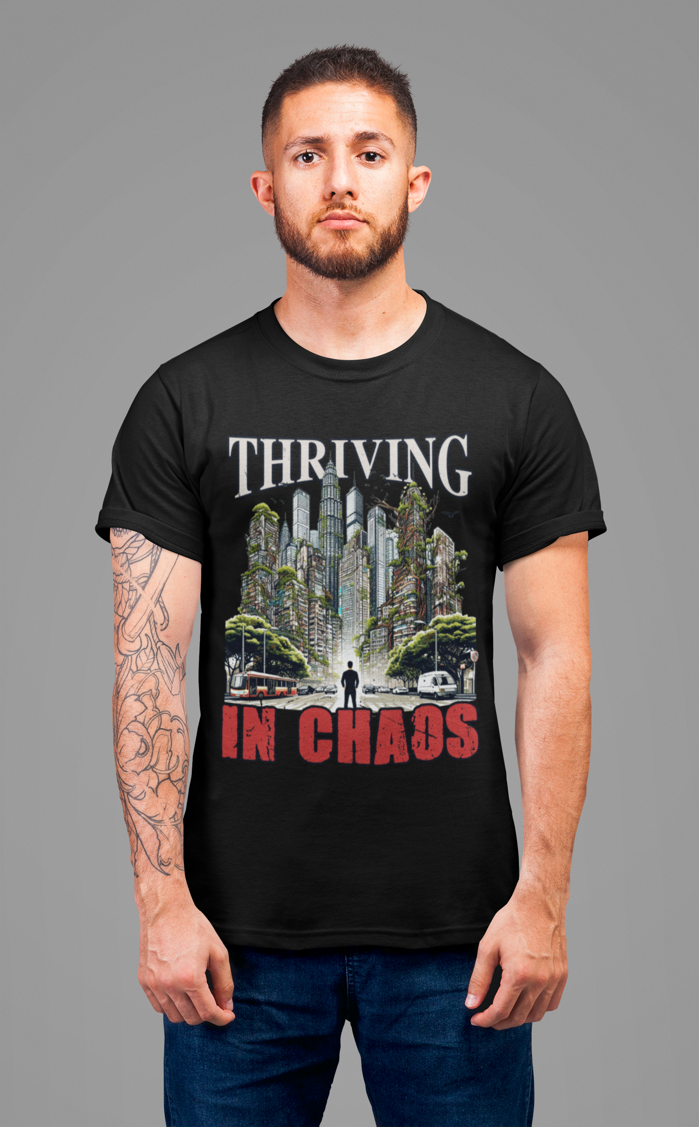 Thriving in Chaos | Resilience & Strength Motivational T-Shirt