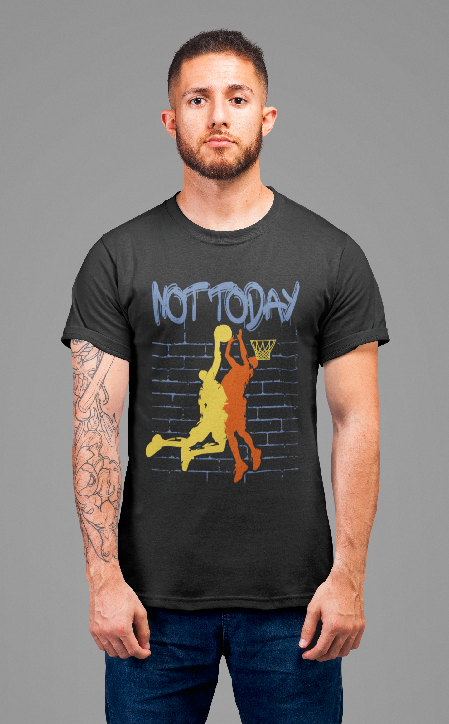 Block and Defense Wall Basketball Rejection Game Moment T-Shirt
