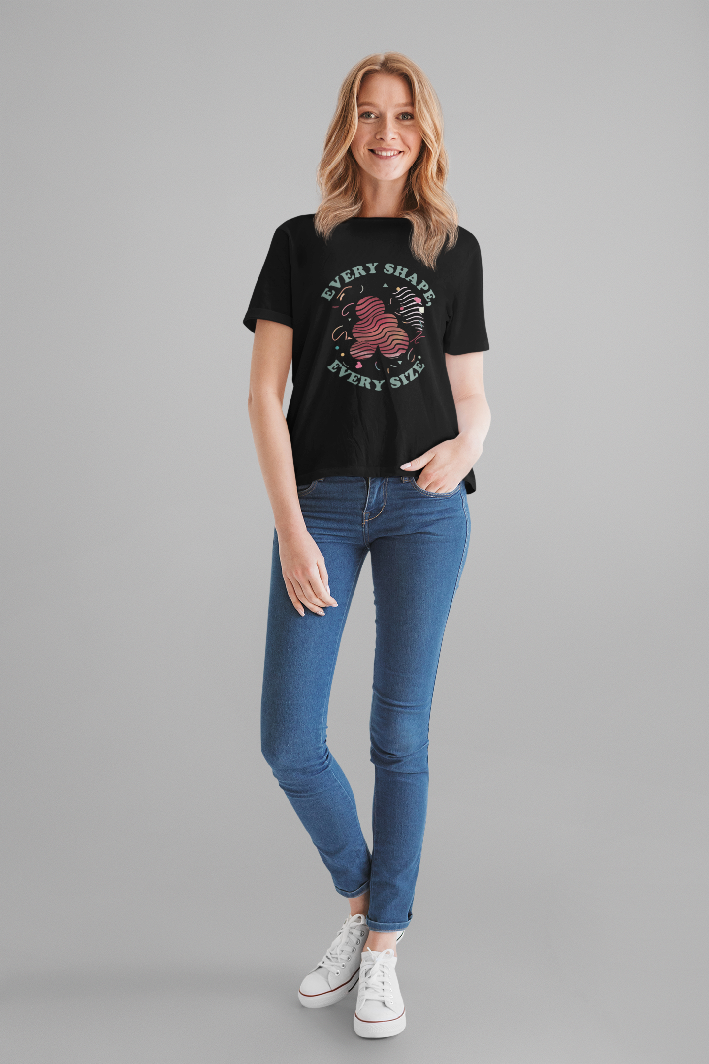 Every Shape Every Size – Celebrate Every Curve Body Positive Graphic T-Shirt