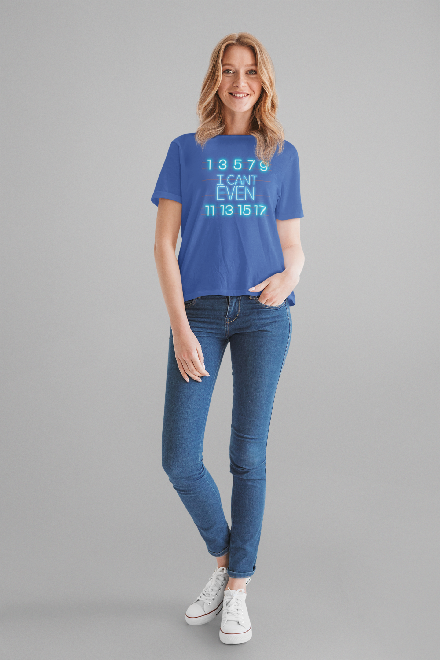 Neon Math Joke Tee – I Can't Even with Odd Numbers
