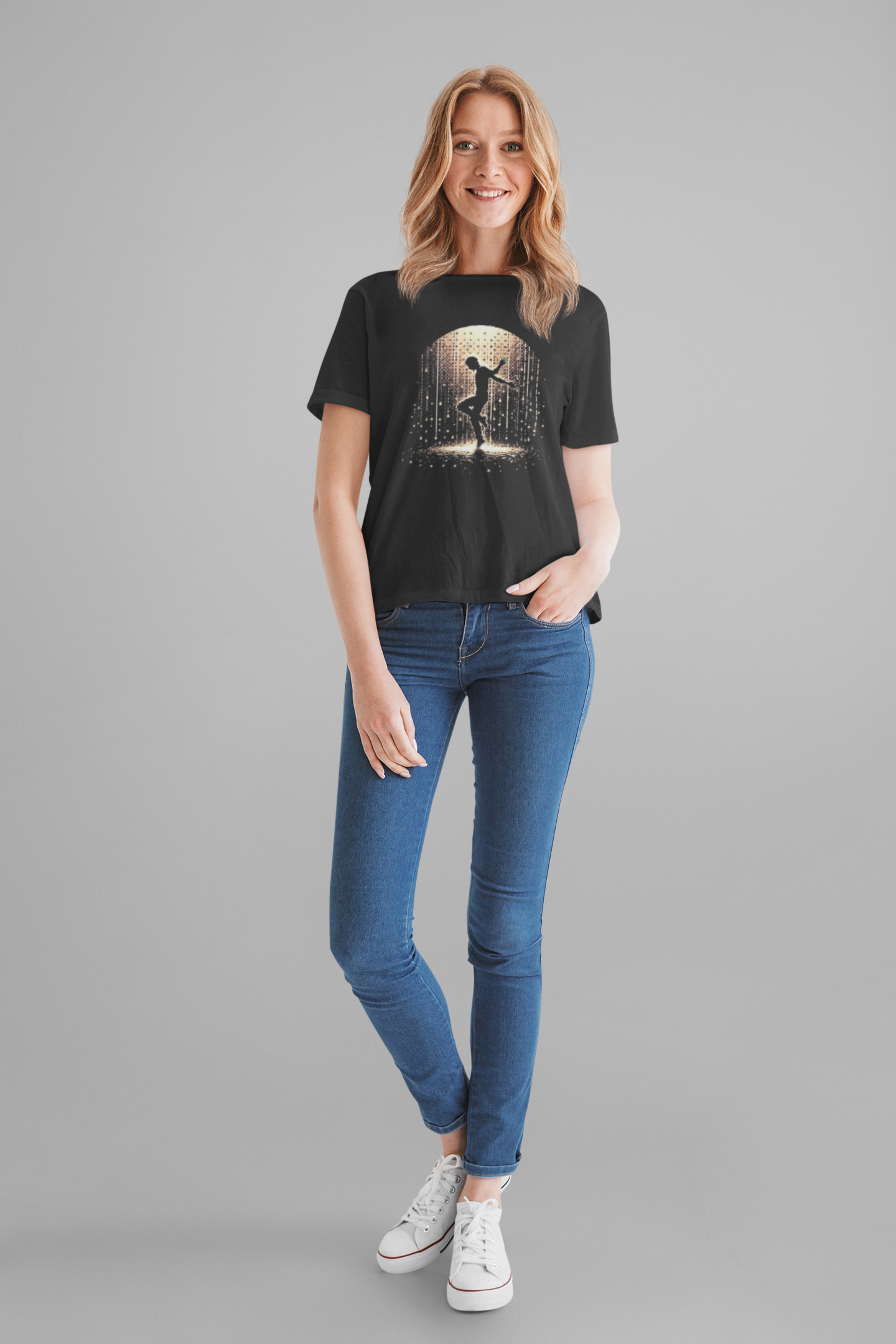 Rain and Radiance Inspiring Silhouette Dance Through the Storm T-Shirt