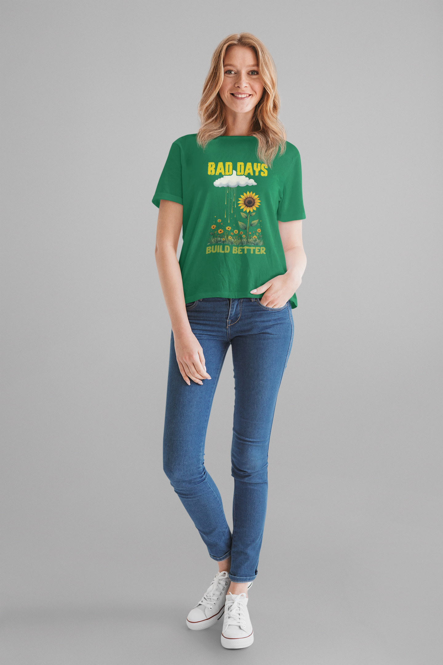 Bad Days Build Better – Inspirational Sunflower T-Shirt