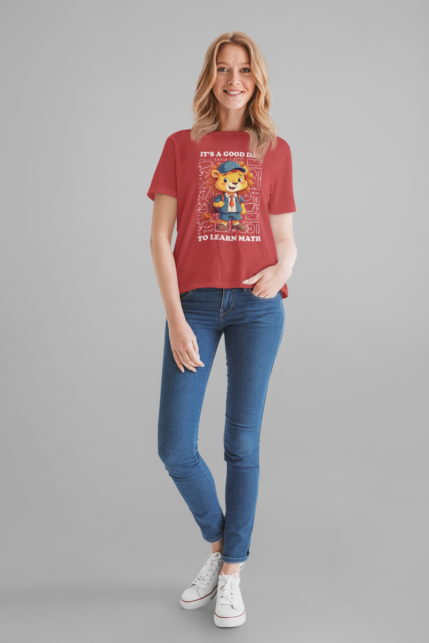 It’s a Good Day to Learn Math T-Shirt – Cute Lion School Mascot Graphic