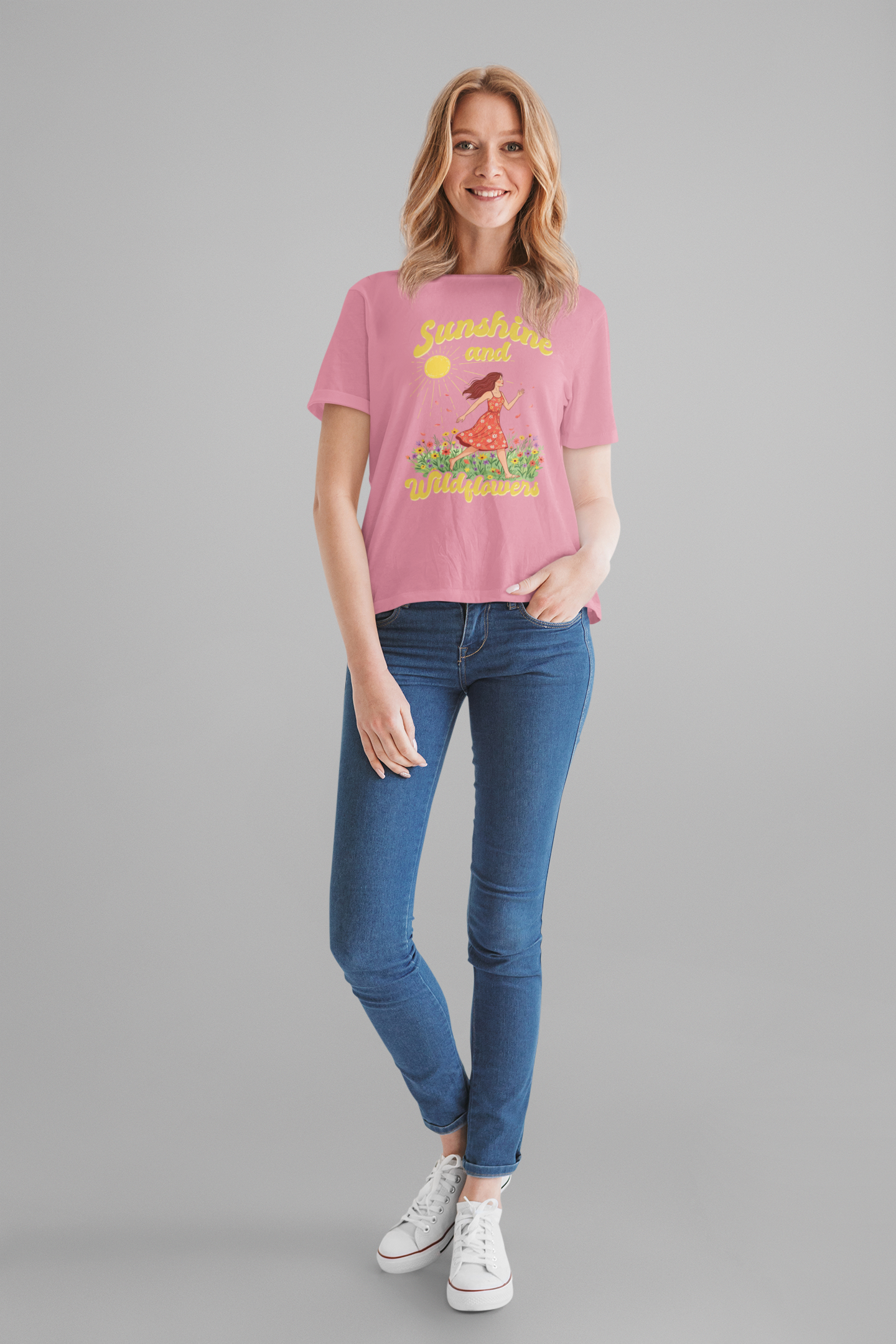 Sunshine and Wildflowers Tee, Nature Mood Shirt, Earth Lover Top, Boho Bloom Graphic Tee, Spring Sunshine Gift Shirt