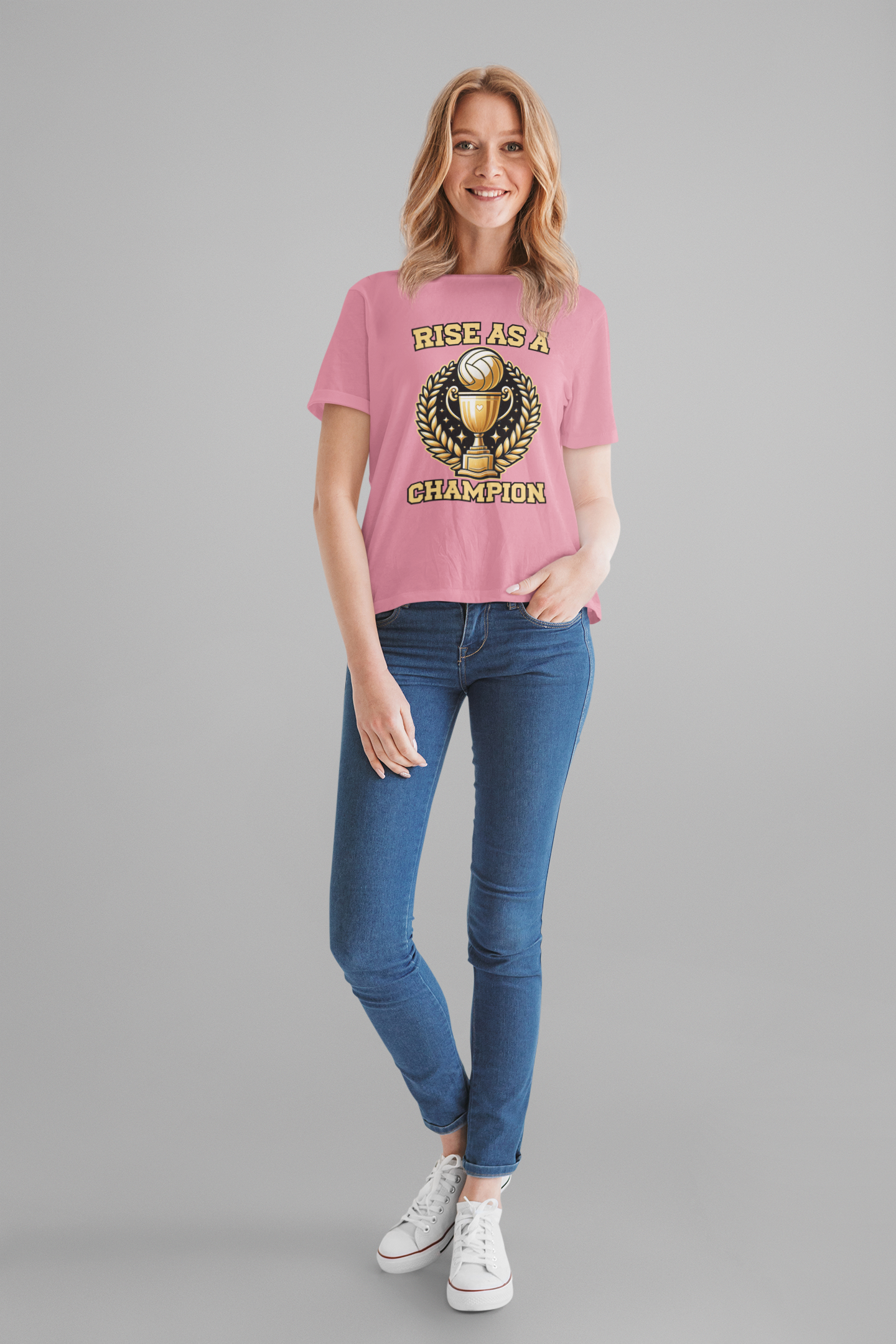 Raise as a Champion – Golden Trophy Victory Graphic T-Shirt