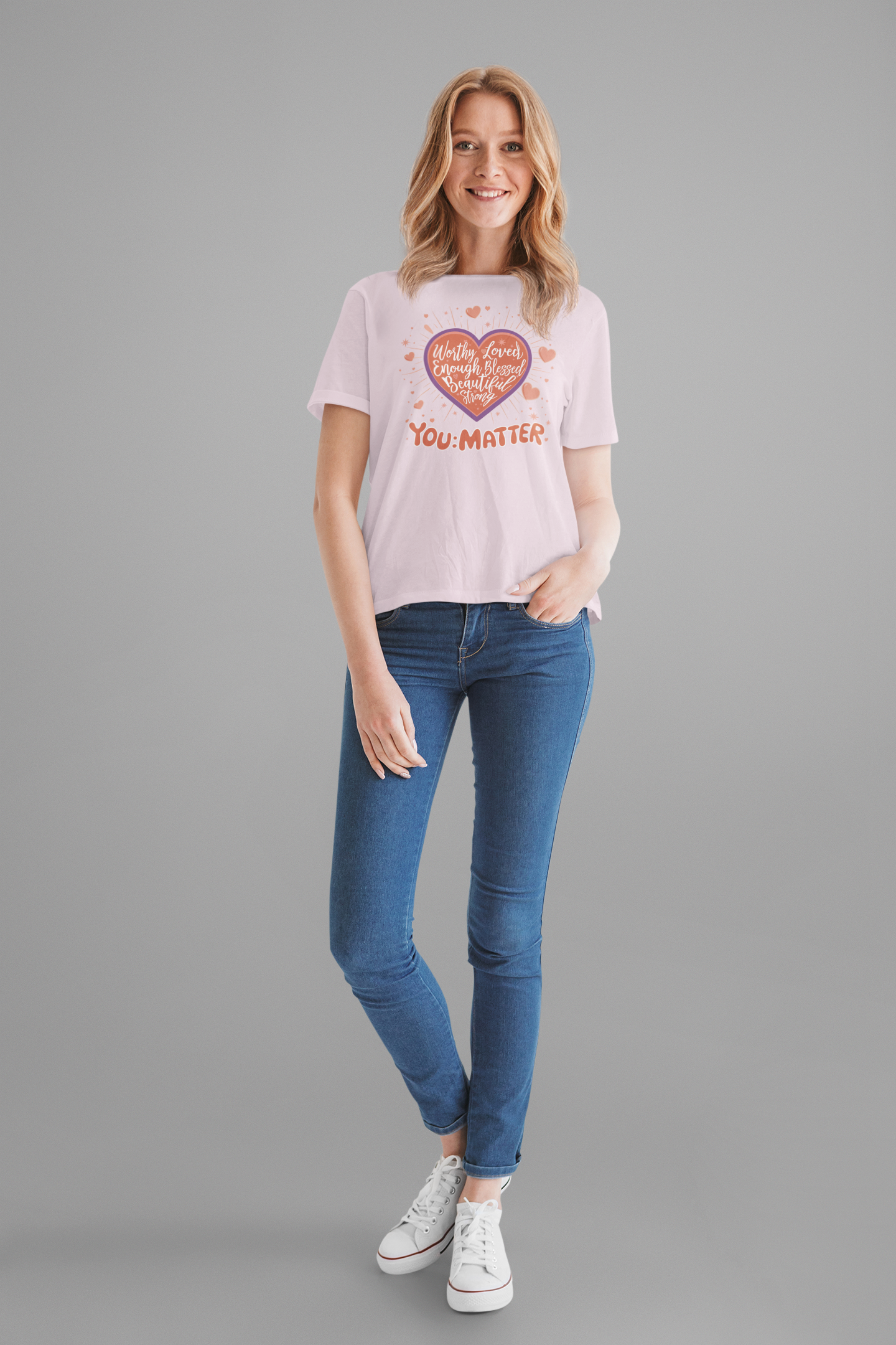 You are worthy, you are loved, you are needed, you are enough, YOU: MATTER  Graphic Tee for Empowerment and Daily Encouragement