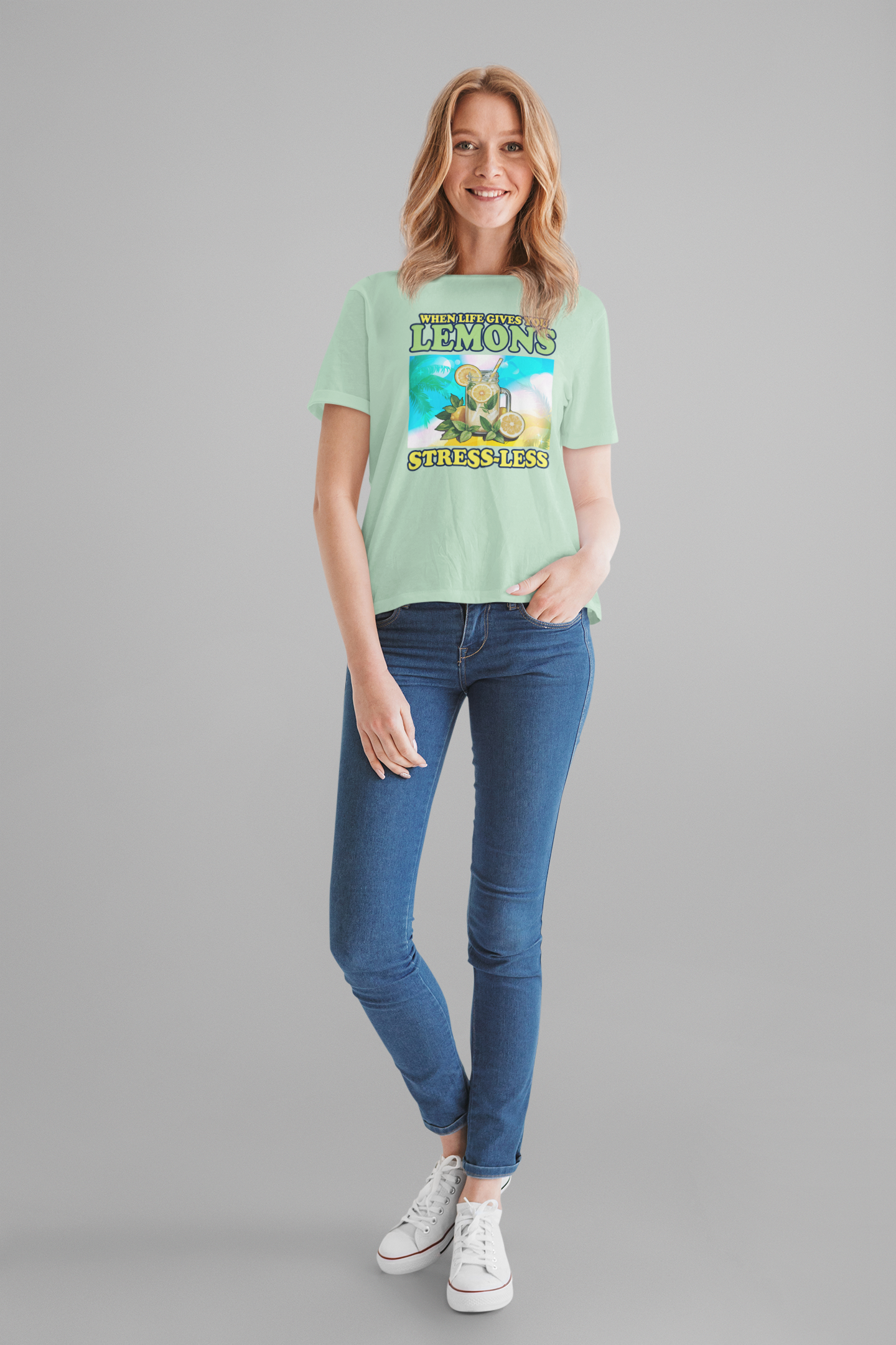 When Life Gives You Lemons Stress Less Sip More Tee, Lemonade Mood Shirt, Chill Vibes Graphic Tee, Positive Sip Top, Summer Relax Gift