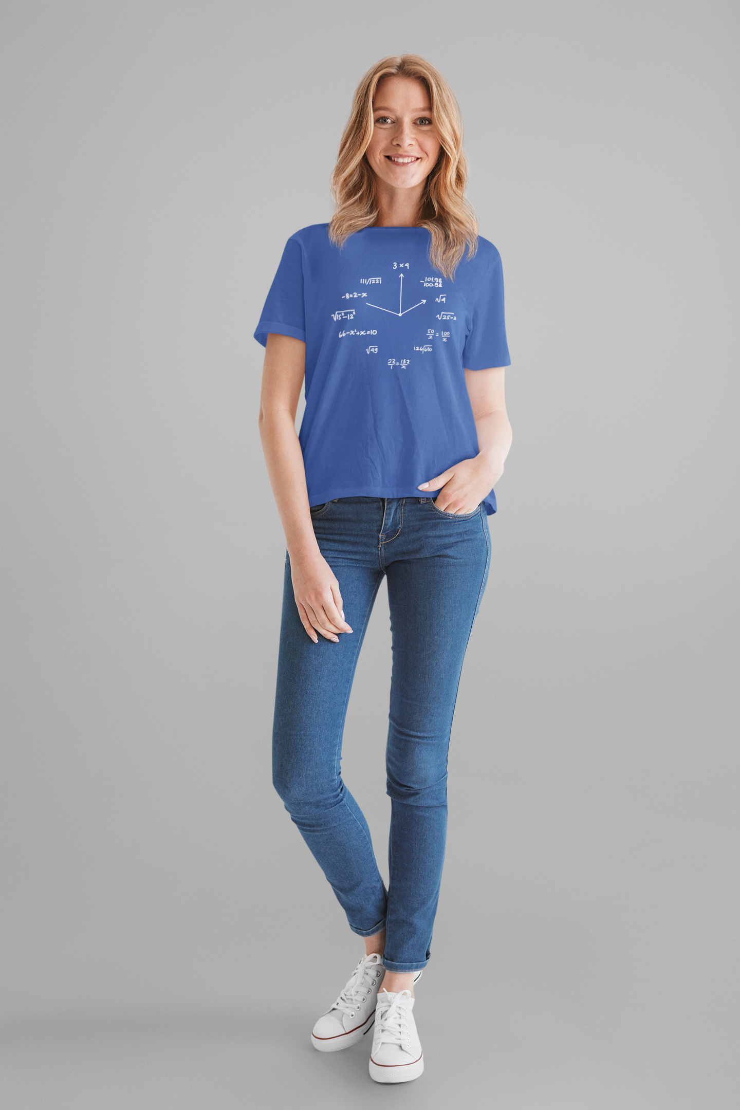 Math Clock T-Shirt – Funny Equations as Clock Numbers Graphic Tee