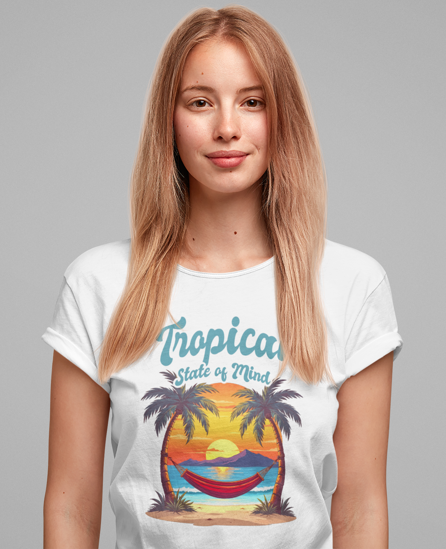 Tropical State of Mind Sunset Hammock Beach T-Shirt