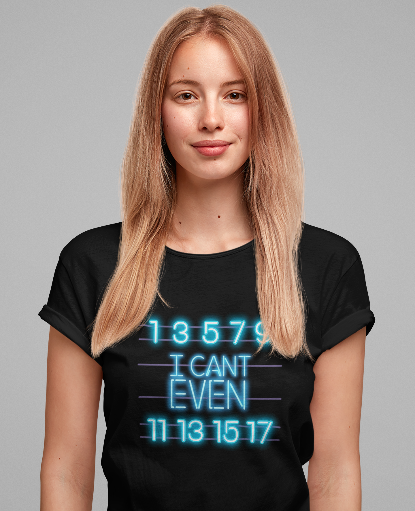 Neon Math Joke Tee – I Can't Even with Odd Numbers
