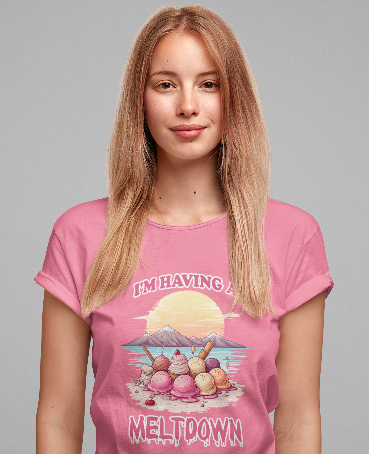 Im Having a Meltdown Tshirt Melting Ice Cream Scoops Beach Glacier Sunset Design