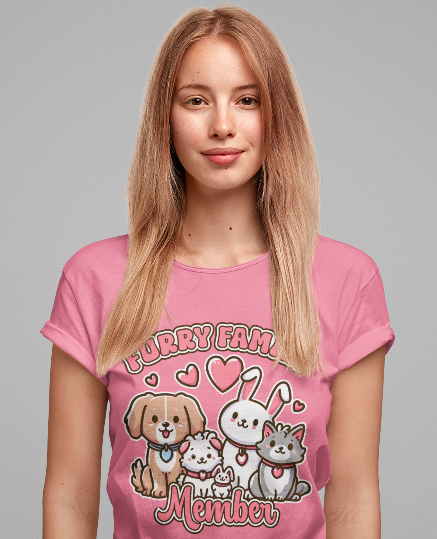 Furry Family Member | Group of Pets Graphic T-Shirt