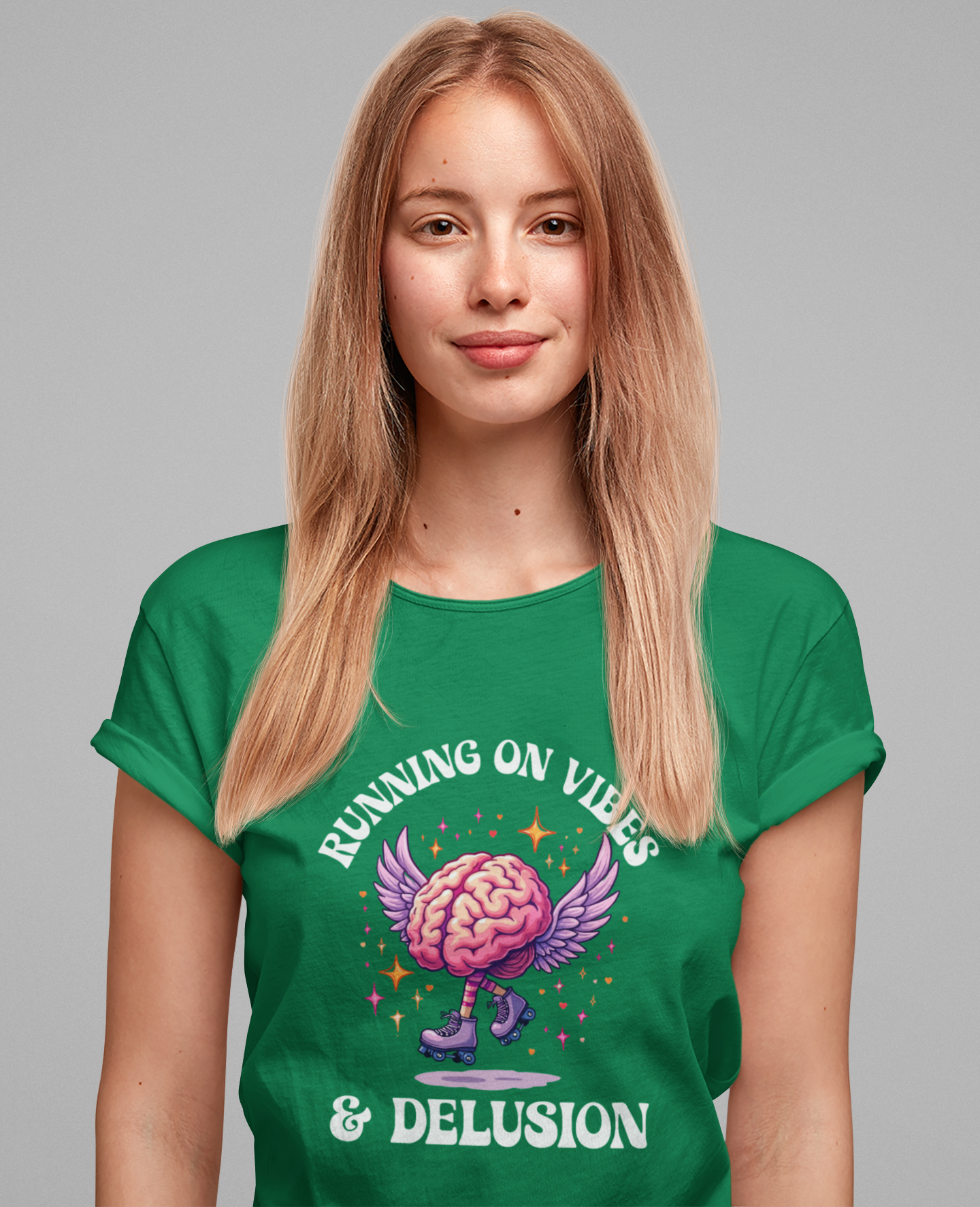 Running on Vibes and Delusion – Navigates the World with a mix of Optimism and Daydreams T-Shirt