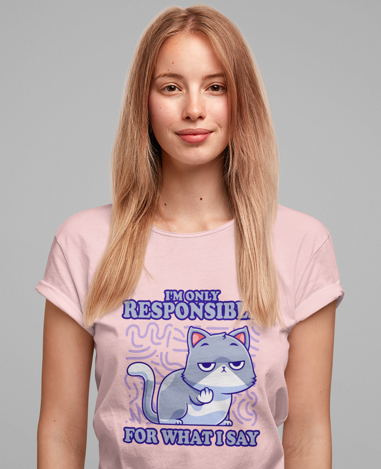 I’m Only Responsible for What I Say T-Shirt – Sassy Cat Waiting Gesture Graphic Tee