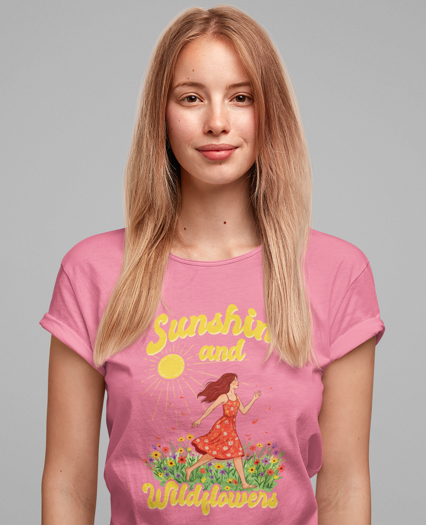 Sunshine and Wildflowers Tee, Nature Mood Shirt, Earth Lover Top, Boho Bloom Graphic Tee, Spring Sunshine Gift Shirt