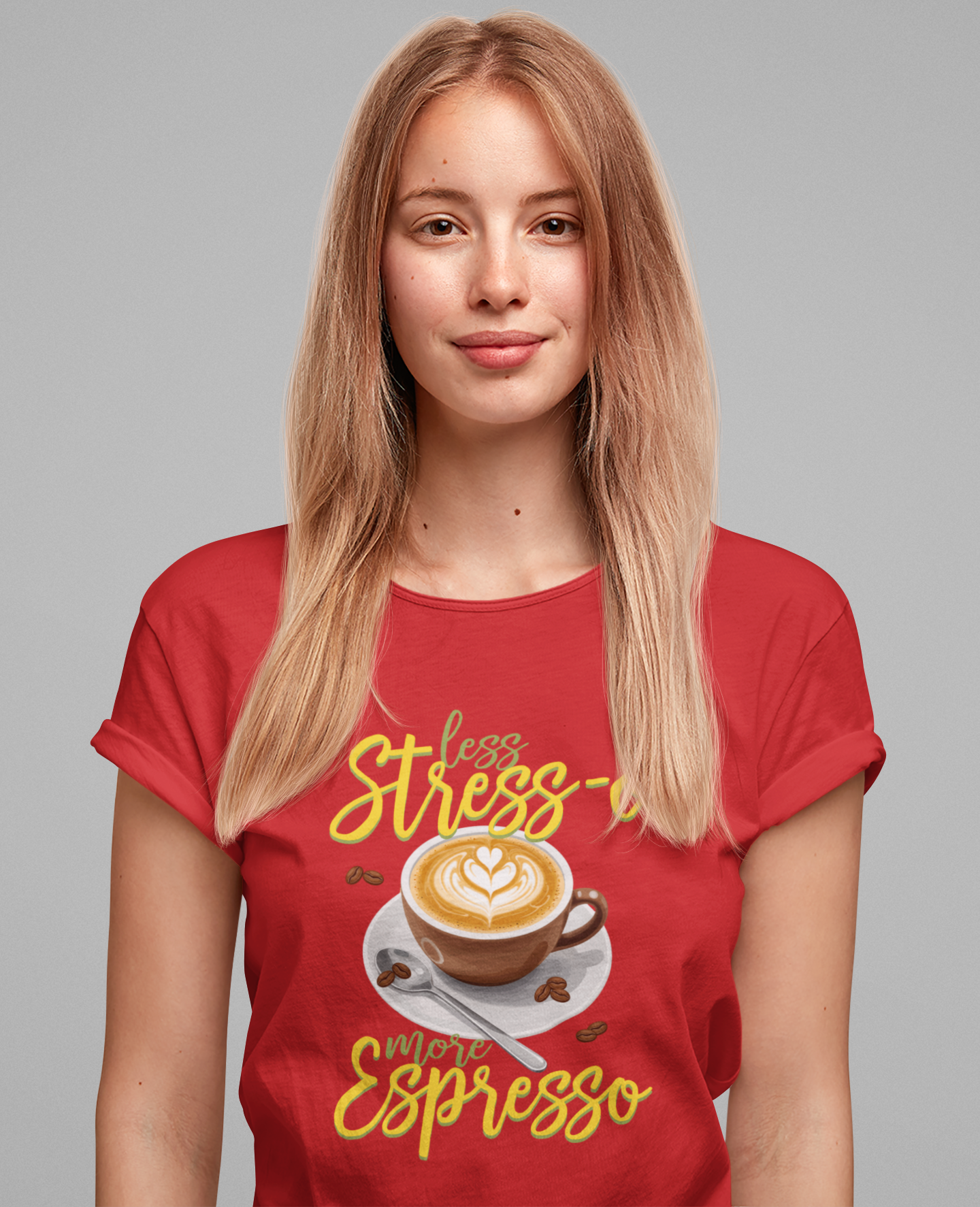 Less Stress-o More Espresso Tee, Coffee Lover Humor Shirt, Daily Grind Graphic Tee, Morning Mood Top, Caffeine First Gift