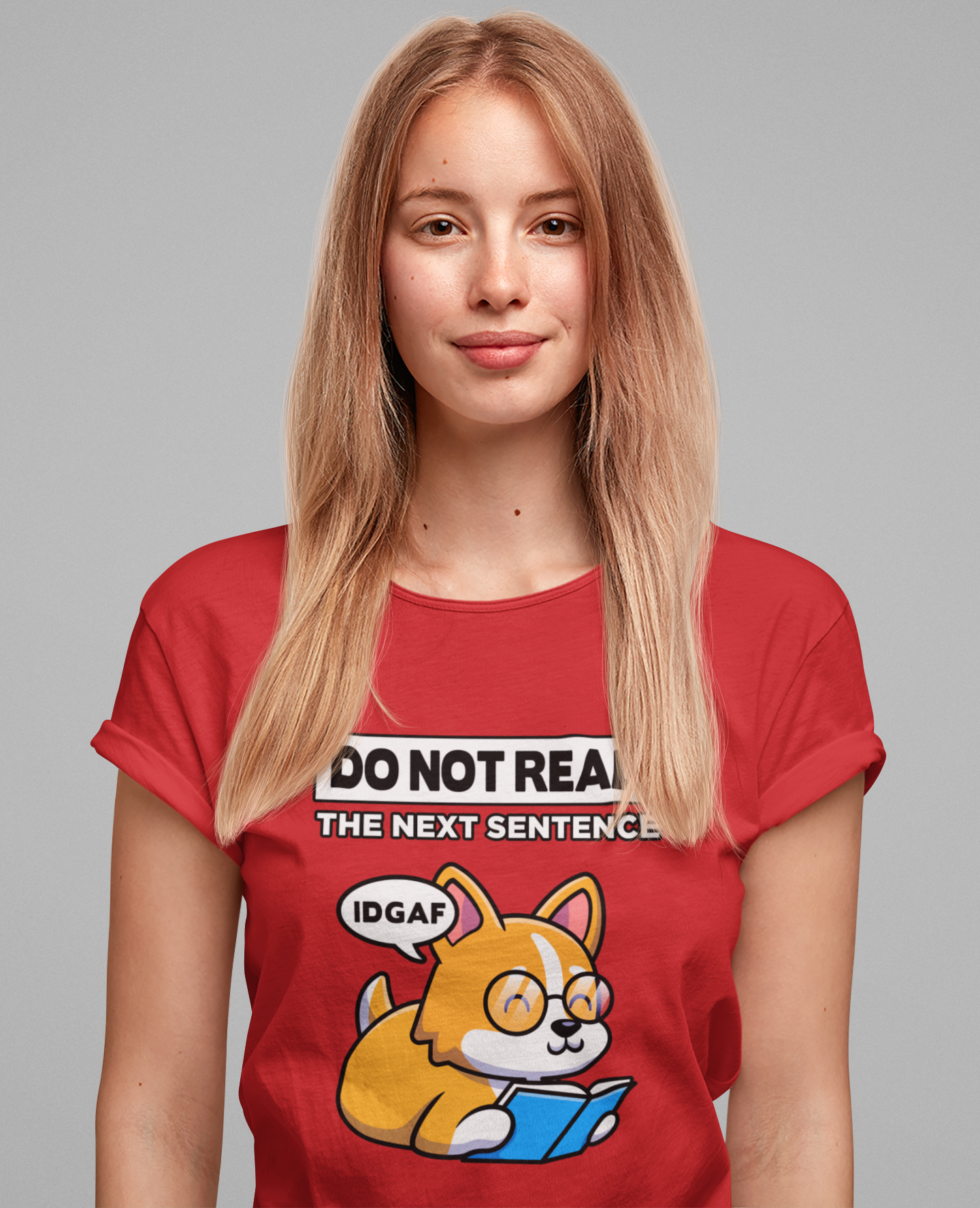 DO NOT READ The Next Sentence T-Shirt – Dog With Glasses Reading Book Funny Attitude Graphic Tee