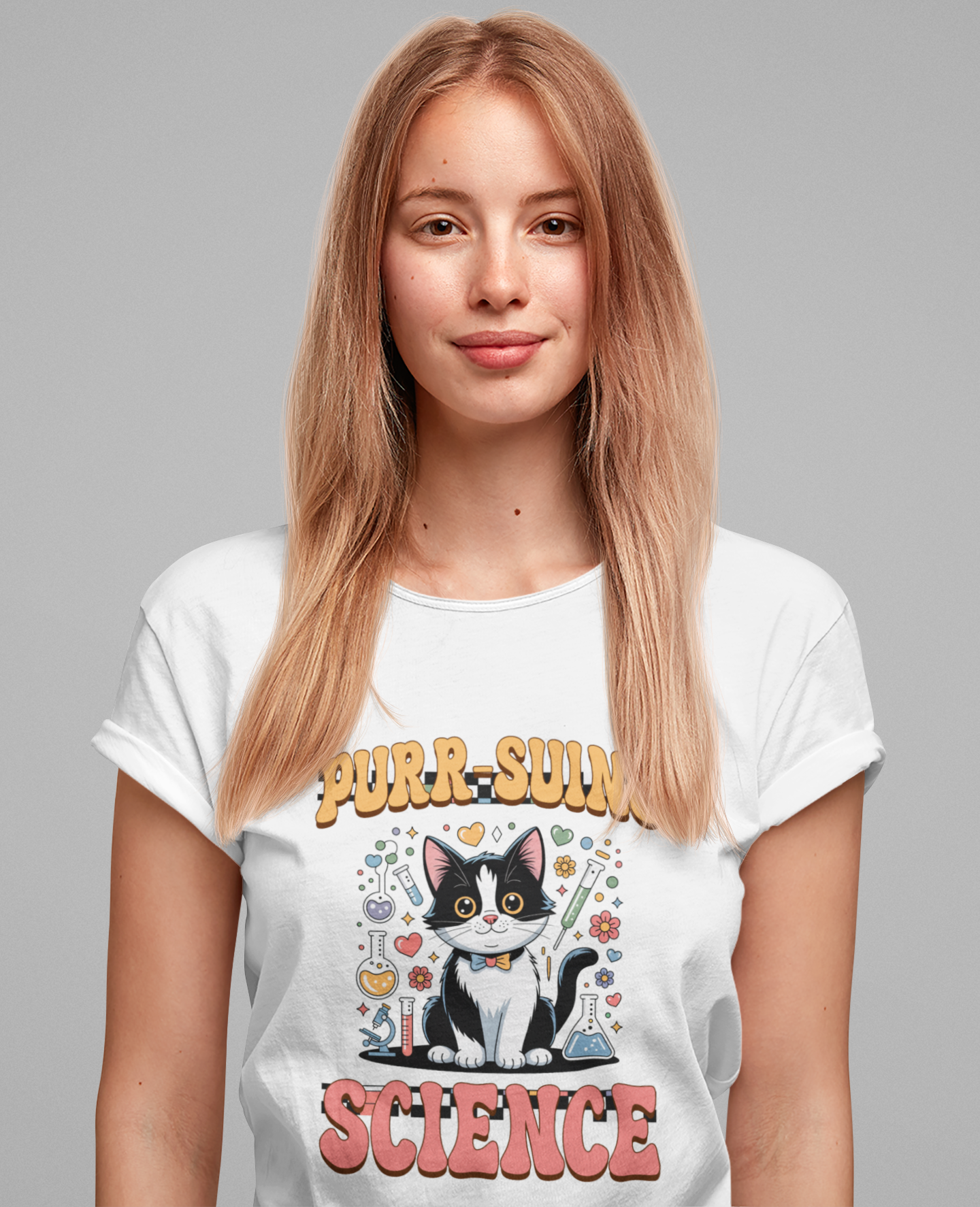 Cat Science T-Shirt – Purr-suing Science Pun for STEM Fans