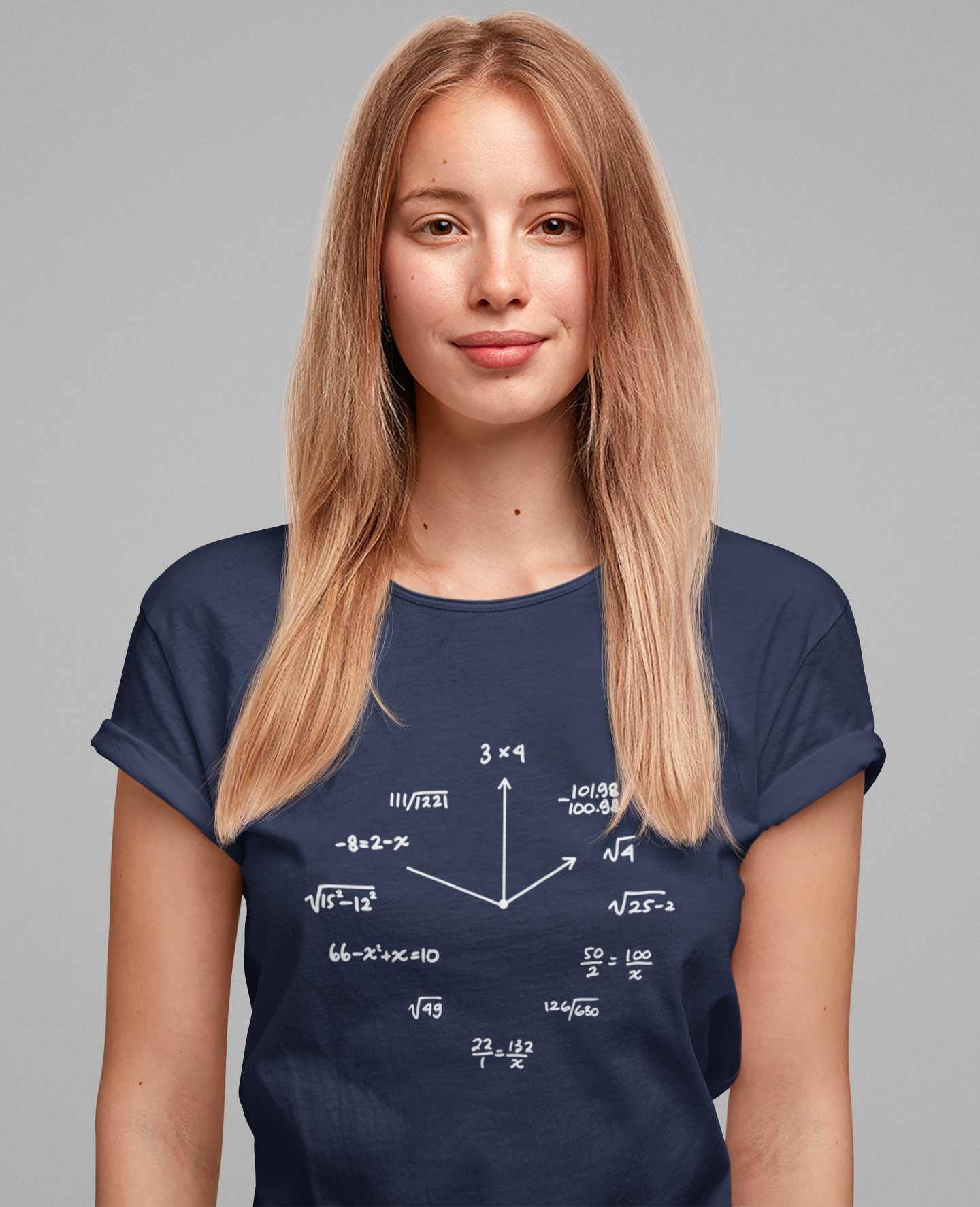 Math Clock T-Shirt – Funny Equations as Clock Numbers Graphic Tee