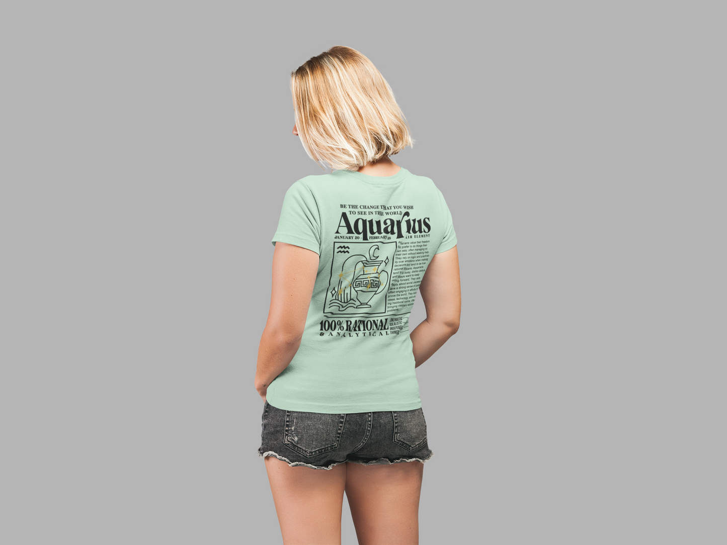Aquarius Zodiac T-Shirt – Be the Change Air Element