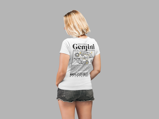 Gemini Zodiac T-Shirt – Clever and Curious Air Sign Graphic
