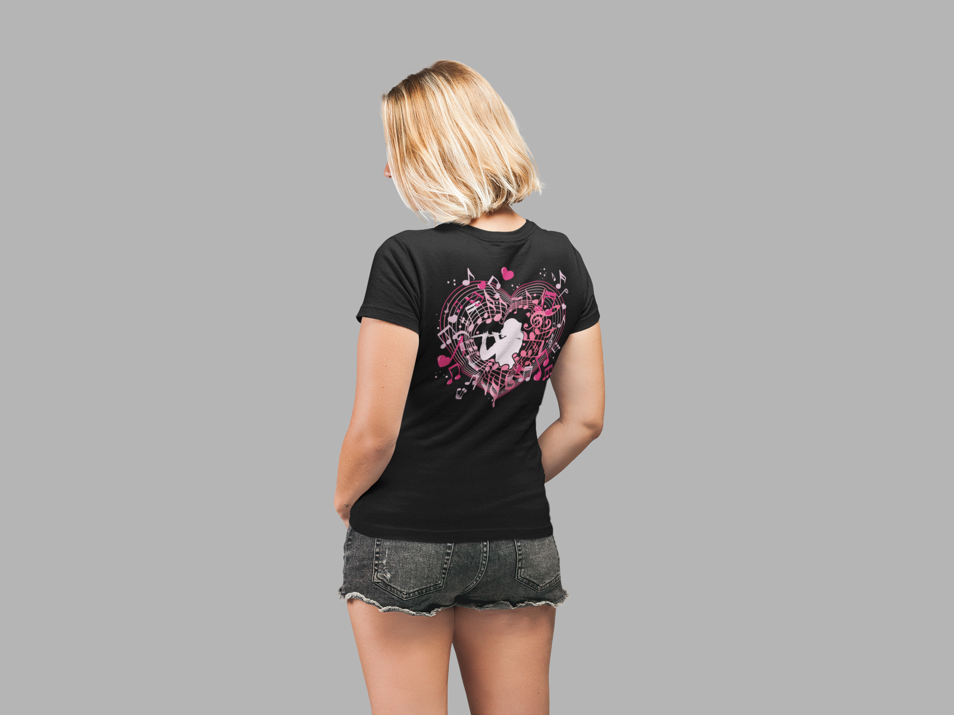 Heartbeat of the Flute Music Love T-Shirt