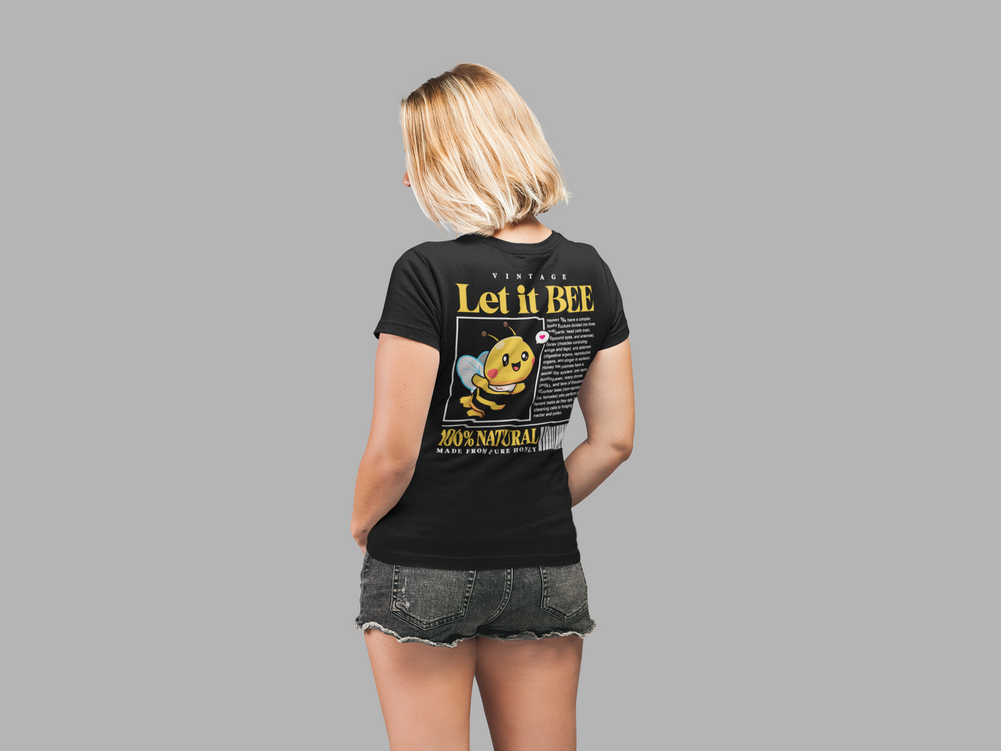 Let It Bee Happy Flying Bee T-Shirt