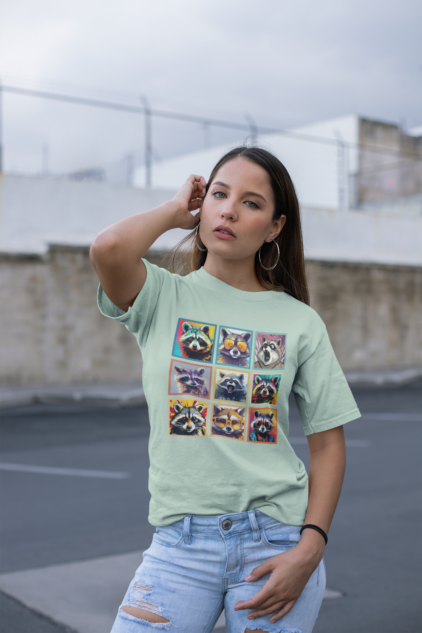 Cool Raccoons Pop Art Tshirt – Nine Funky Bandits